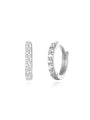925 Sterling Silver Hoop Earrings with Pave Zircon Stones, Product Showcase.