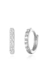 925 Sterling Silver Hoop Earrings with Pave Zircon Stones, Product Showcase.