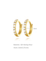 8mm 18K gold plated 925 sterling silver hoop earrings with AAAAA cubic zirconia stones.