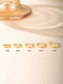 Gold-plated 925 sterling silver hoop earrings shown in 5mm to 9mm sizes for size comparison.