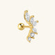 Perno per piercing all'orecchio con fiore in zirconi marquise in argento sterling 925