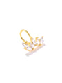 18kt gold plated sterling silver earring with five marquise cubic zirconia stones, leaf design.