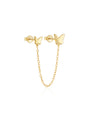 Gold plated 925 sterling silver butterfly chain drop earrings.