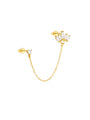 18K gold plated sterling silver chain earrings with round & marquise cubic zirconia from Flower 5-piece series.