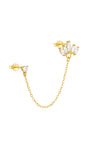 18K gold plated sterling silver chain earrings with round & marquise cubic zirconia from Flower 5-piece series.
