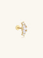 Gold 925 Sterling Silver Cartilage Earring with Horse Eye & Round Zirconia.