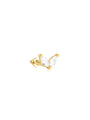 Gold-plated 925 sterling silver stud earring with two marquise-cut AAAAA cubic zirconia stones in a leaf design.
