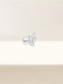 925 Sterling Silver 18kt gold plated leaf stud with 5 marquise CZ stones, flat back labret closure.
