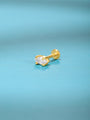 Gold plated sterling silver mini marquise CZ flat back labret ear piercing stud.