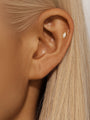 Gold plated 925 sterling silver mini marquise CZ stud earring on helix piercing.