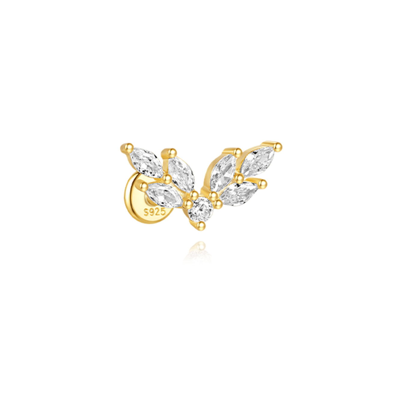 Boucles d'oreilles pendantes en argent sterling 925 plaqué or 18 carats avec des pierres de zircone cubiques AAAAA.