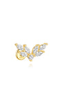 Boucles d'oreilles pendantes en argent sterling 925 plaqué or 18 carats avec des pierres de zircone cubiques AAAAA.