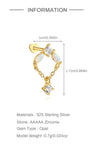 KOSINER 925 Silver Opal Chain Stud Dimensions, 16G Piercing Jewelry
