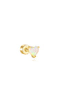 KOSINER 925 Sterling Silver Heart Opal Piercing Stud, Gold Plated