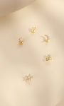 KOSINER Opal Stud Collection, 925 Silver Gold Plated Piercing Jewelry