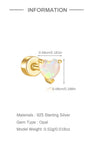 KOSINER Heart Opal Stud Dimensions, 925 Silver Gold Plated Piercing Jewelry