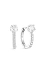 S925 Shiny Cherry Blossom Zirconia Flower Hoop Earrings - Kosinerjewelry