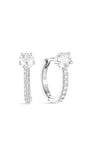 S925 Shiny Cherry Blossom Zirconia Flower Hoop Earrings - Kosinerjewelry