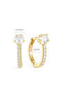 S925 Shiny Cherry Blossom Zirconia Flower Hoop Earrings - Kosinerjewelry