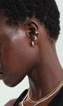 Kosiner banhado a ouro 925 prata flor de cerejeira CZ flatback stud, estilo de pilha de orelha para piercing de cartilagem em hélice