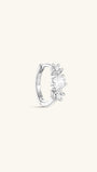 Kosiner 925 sterling silver cherry blossom CZ huggie hoop earring, single hypoallergenic cartilage jewelry
