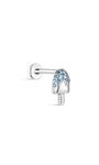Kosiner 925 prata esterlina seaspritz azul sorvete CZ brinco de labret com rosca interna