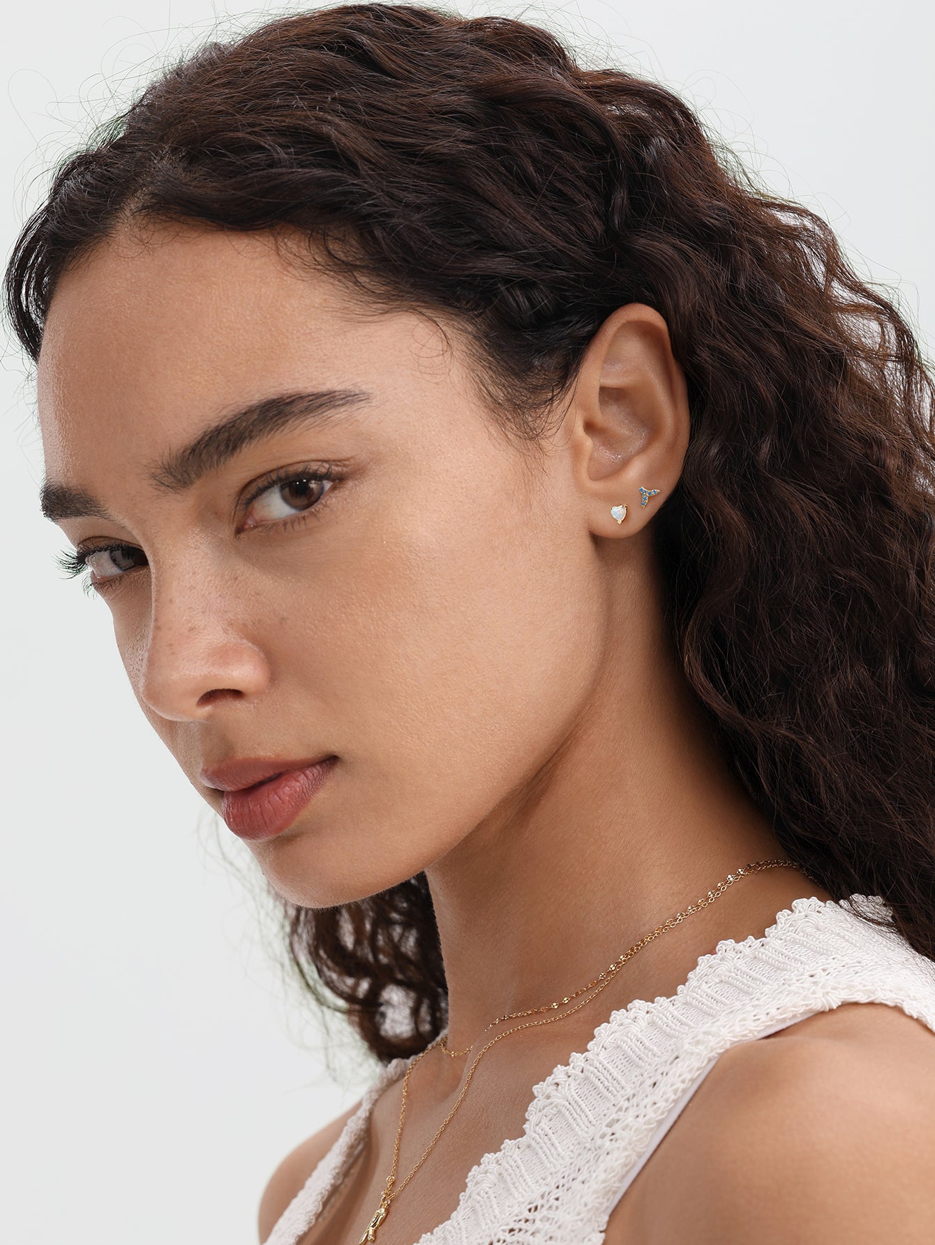 Cauda de sereia Seaspritz em prata esterlina 925 com parte traseira plana