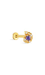 Kosiner 18K vergoldetes S925 Silber Conch Purple CZ Flatback Labret Stud Mehrere Winkel
