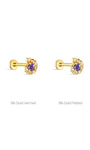 Kosiner 18K Gold Vermeil vs. 18K vergoldetes S925 Silber Conch Purple CZ Flatback Stud Vergleich
