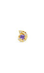 Kosiner Pave Purple CZ Conch Flatback-Ohrring-Oberteil, 18 Karat vergoldetes S925-Silber