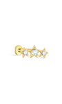 KOSINER 925 Sterling Silver Star Labradorite Flatback Stud, 18K Gold Plated Piercing Jewelry