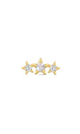 KOSINER 925 Sterling Silver Star Labradorite Flatback Stud, 18K Gold Plated Piercing Jewelry