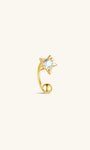 KOSINER Star Labradorite Open Huggie Stud Close-Up, pietra preziosa blu flash con retro a vite