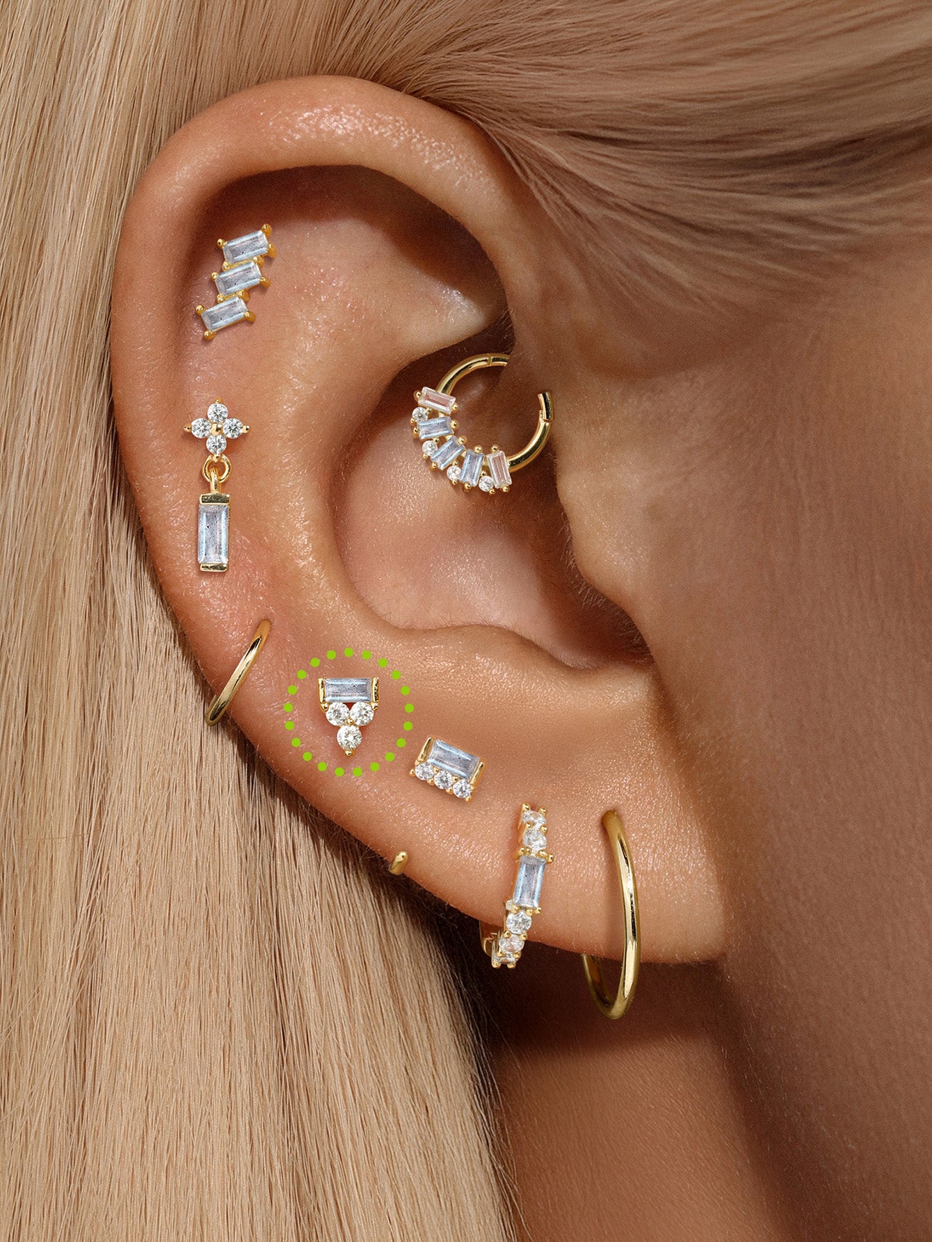 S925 Classic Faceting Blue Flash Labradorite Flatback Stud - Kosinerjewelry-2