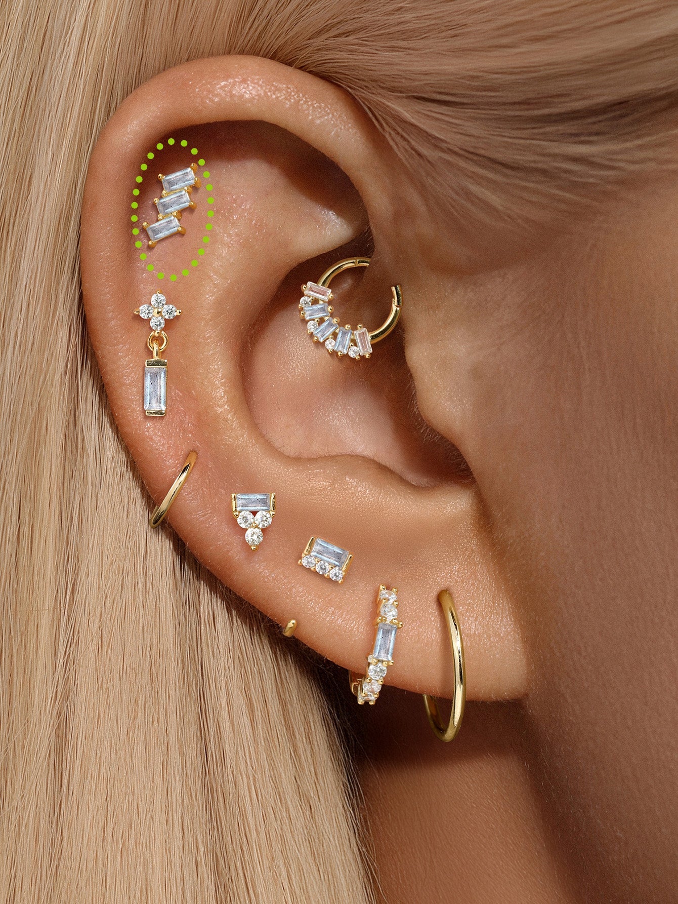 S925 Triplet Blue Flash Labradorite Flatback Stud - Kosinerjewelry-2