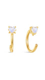 kosiner jewelry S925 Love Moonstone Open Huggies Earrings