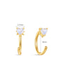 kosiner jewelry S925 Love Moonstone Open Huggies Earrings