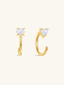 kosiner jewelry S925 Love Moonstone Open Huggies Earrings