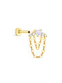 kosiner jewelry S925 Love Moonstone Chain Tassel Flatback Stud