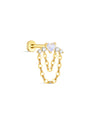 kosiner jewelry S925 Love Moonstone Chain Tassel Flatback Stud