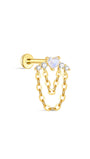 kosiner jewelry S925 Love Moonstone Chain Tassel Flatback Stud