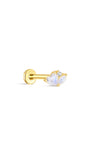 kosiner jewelry S925 Love & Marquise Moonstone Flatback Stud