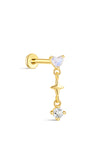 kosiner jewelry S925 Love Moonstone Dangle Flatback Stud
