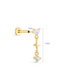 kosiner jewelry S925 Love Moonstone Dangle Flatback Stud