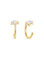 kosiner jewelry S925 Devil's Eye Moonstone Open Huggies Earrings