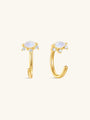 kosiner jewelry S925 Devil's Eye Moonstone Open Huggies Earrings