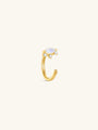 KOSINER 925 Sterling Silver Moonstone Devil's Eye Open Hoop featuring natural moonstone, hypoallergenic design, and thick 18kt gold plating.