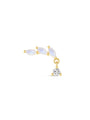 kosiner jewelry S925 Classic Three Marquise Moonstone Flatback Stud