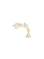 kosiner jewelry S925 Classic Three Marquise Moonstone Flatback Stud