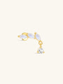 kosiner jewelry S925 Classic Three Marquise Moonstone Flatback Stud